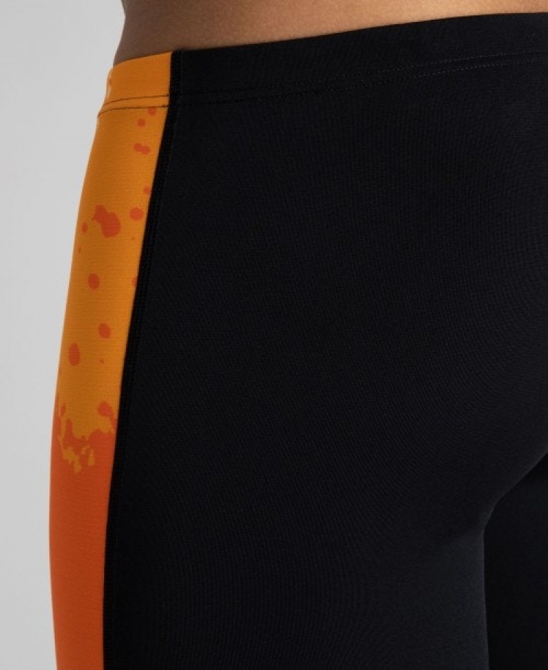 Orange Arena Spraypaint Jammer Men's Swim Shorts | 7203148