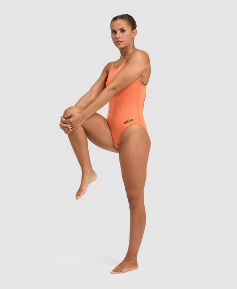 Orange Arena Team Light Drop Back Women's Swimsuits | 4253472