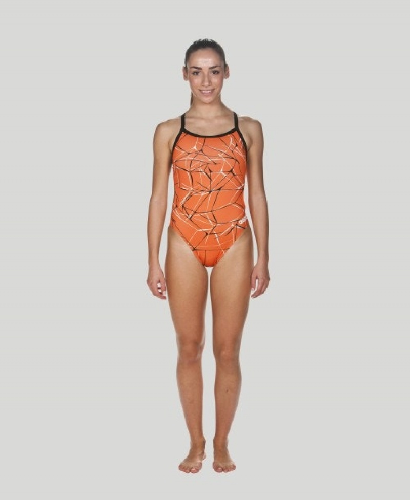 Orange Arena Water Challenge Back Women's Swimsuits | 66037403