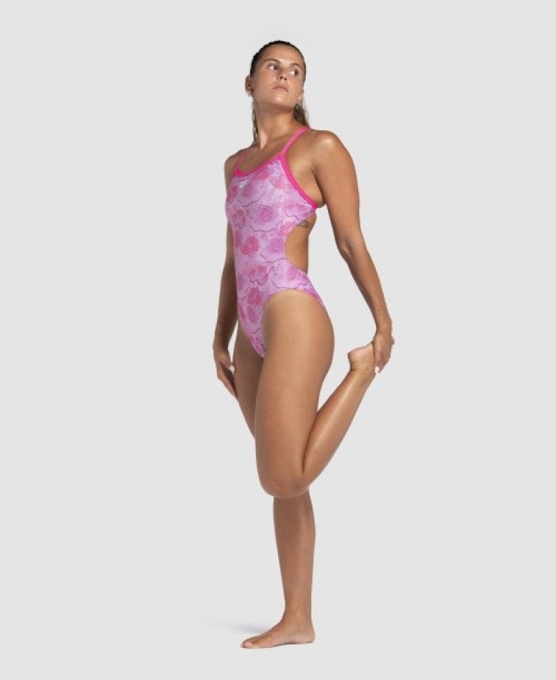 Pink Arena Breast Cancer Awareness Challenge Back Women's Swimsuits | 67692008