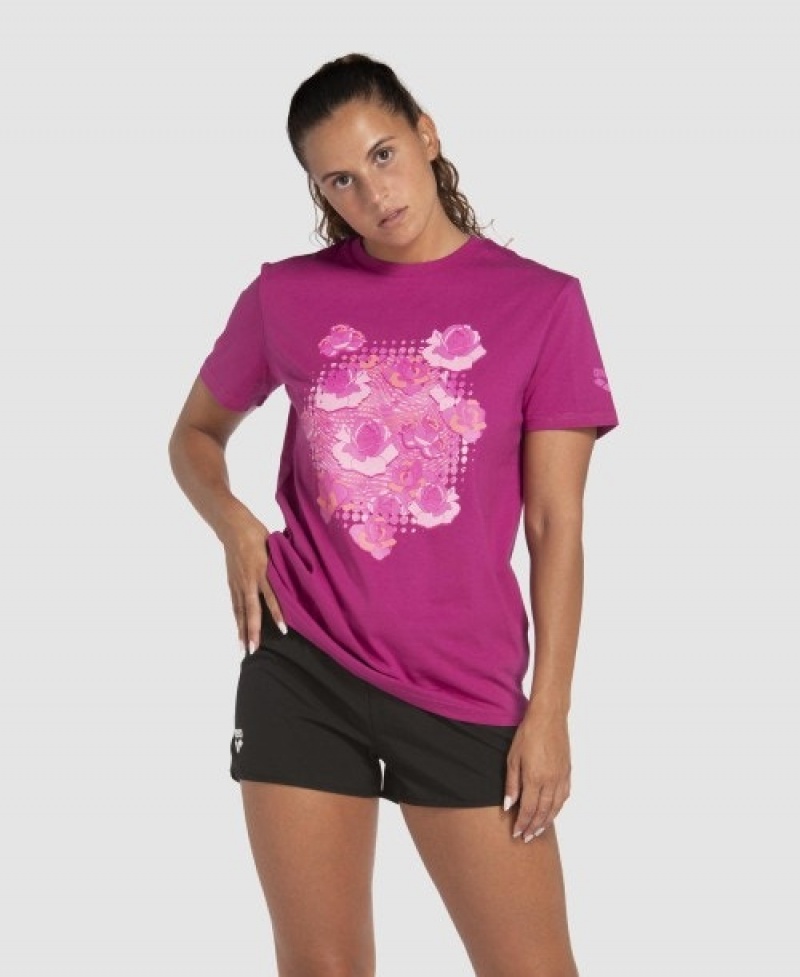 Pink Arena Breast Cancer Awareness Collection Men's T Shirts | 7931882