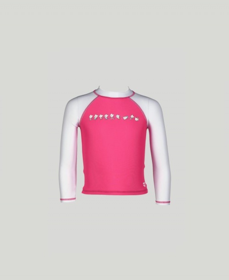 Pink Arena Friends Long Sleeve Girls' Rashguards | 89997473