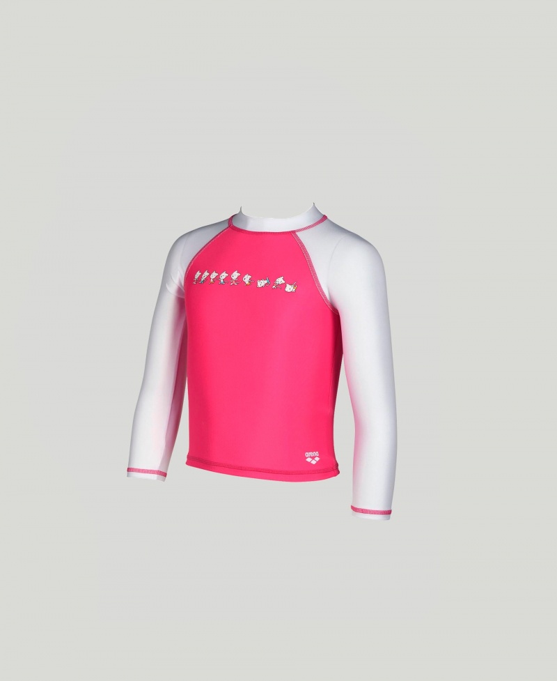 Pink Arena Friends Long Sleeve Girls\' Rashguards | 89997473