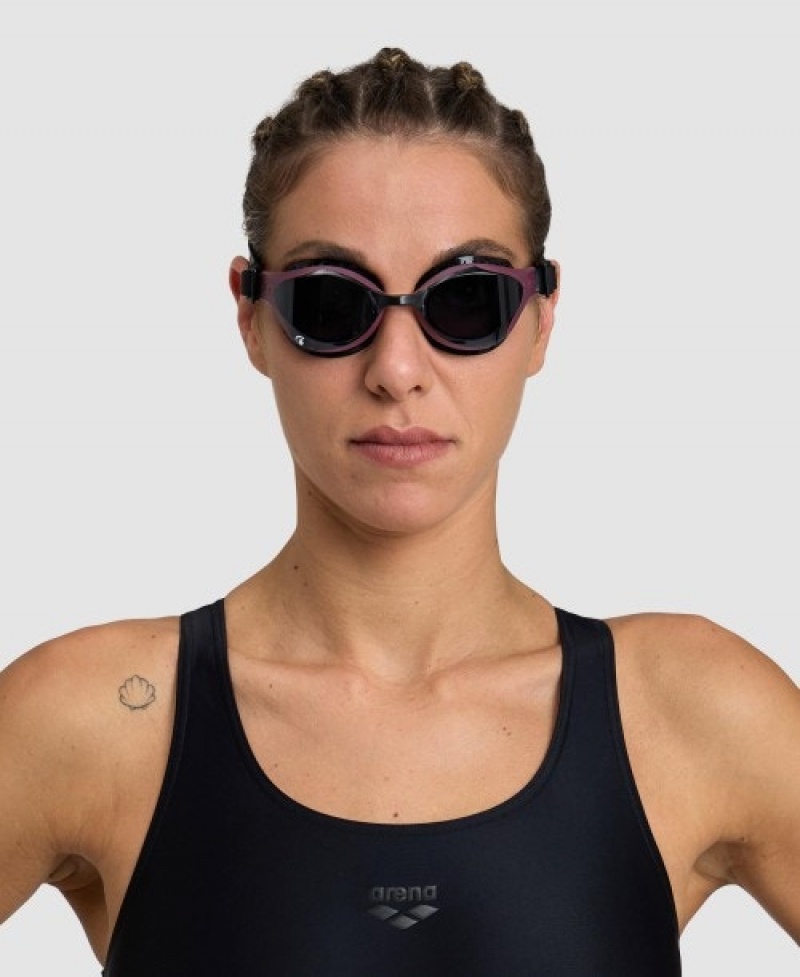 Purple Arena Air Bold Swipe Men's Swimming Goggles | 28418468