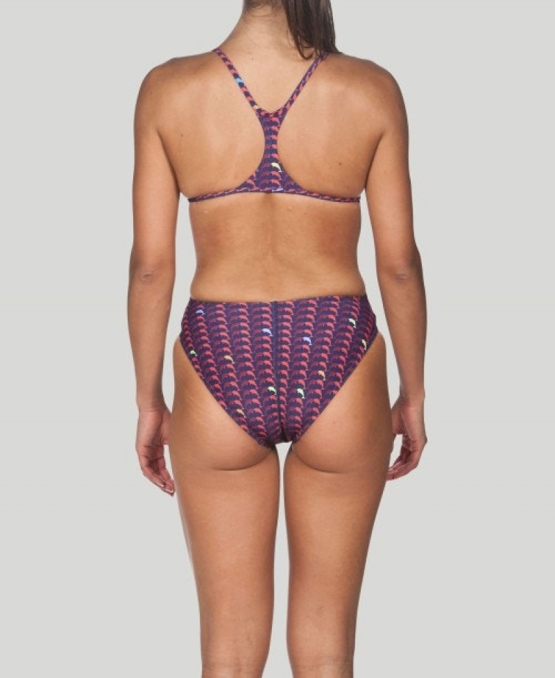 Purple Arena Dolphin Booster Back Women's Swimsuits | 6454480