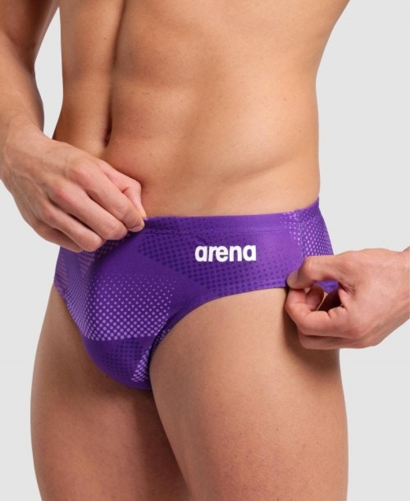 Purple Arena Halftone Men's Briefs | 24838971