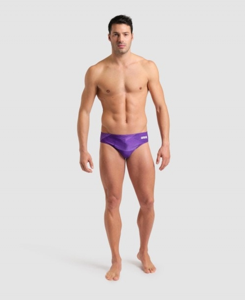 Purple Arena Halftone Men's Briefs | 24838971