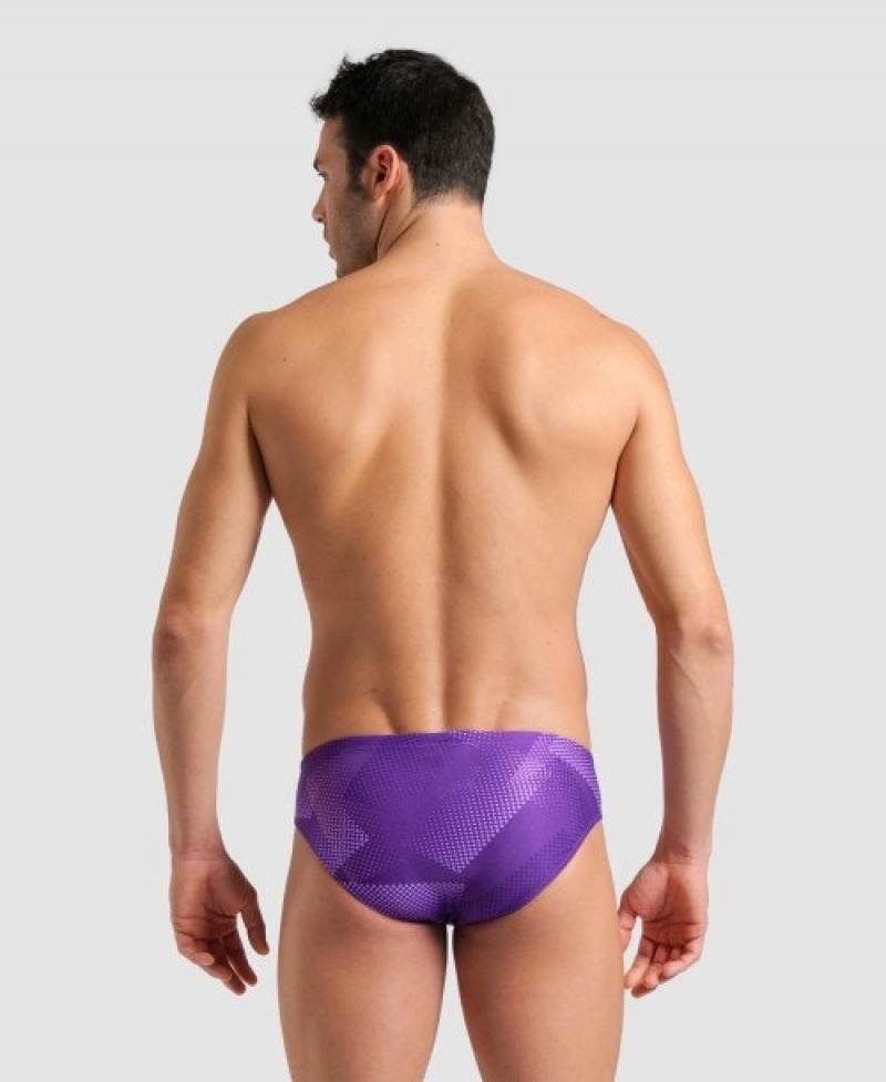 Purple Arena Halftone Men's Briefs | 24838971