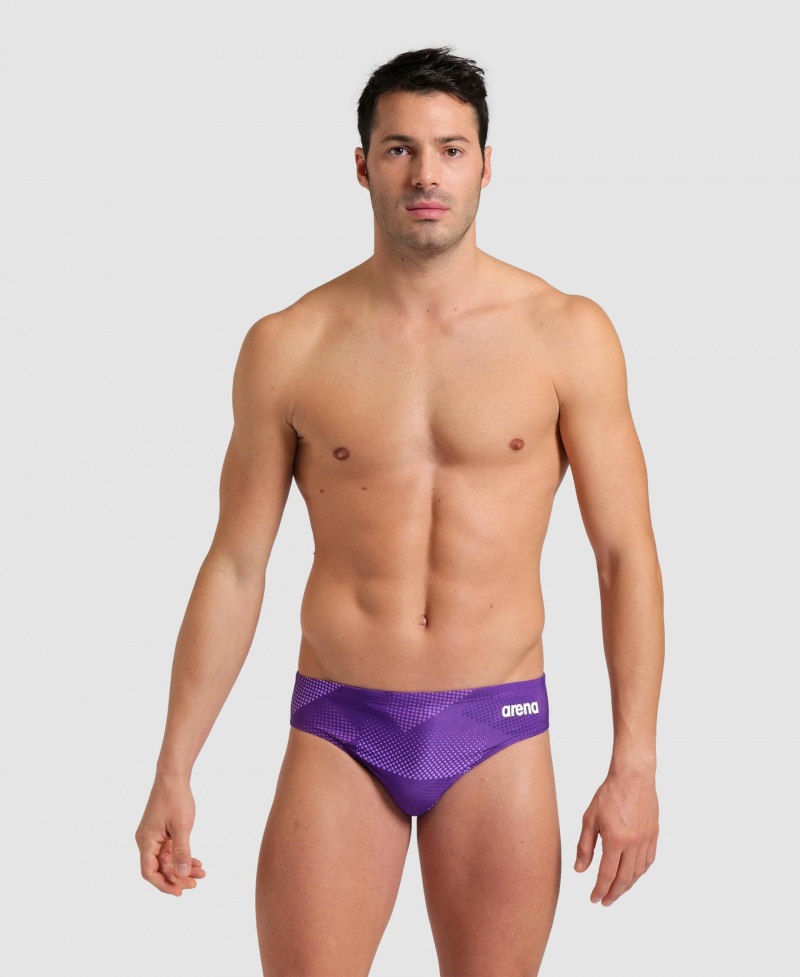 Purple Arena Halftone Men\'s Briefs | 24838971