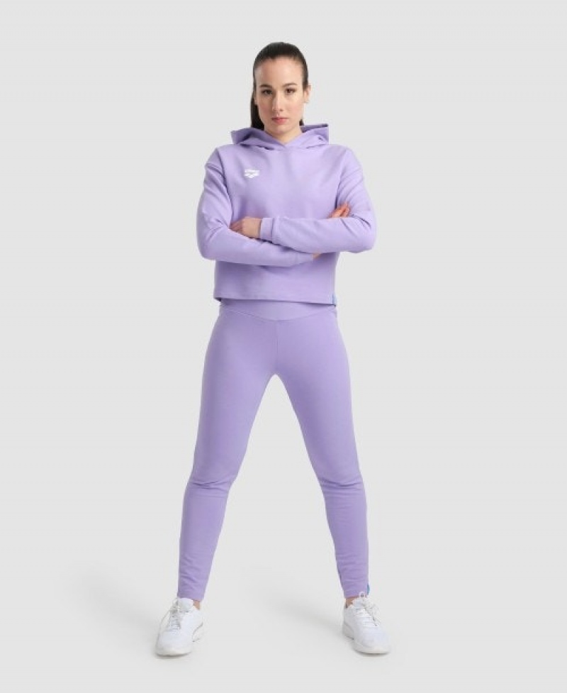 Purple Arena Hooded Fleece Women's Sweatshirts | 63556811