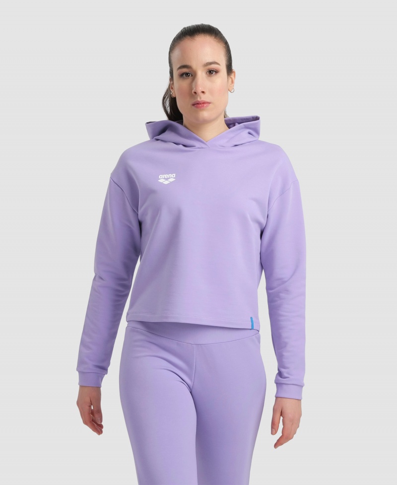 Purple Arena Hooded Fleece Women\'s Sweatshirts | 63556811