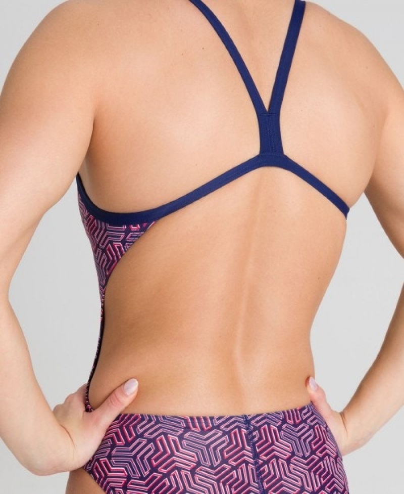 Purple Arena Kikko Challenge Back Women's Swimsuits | 72311947