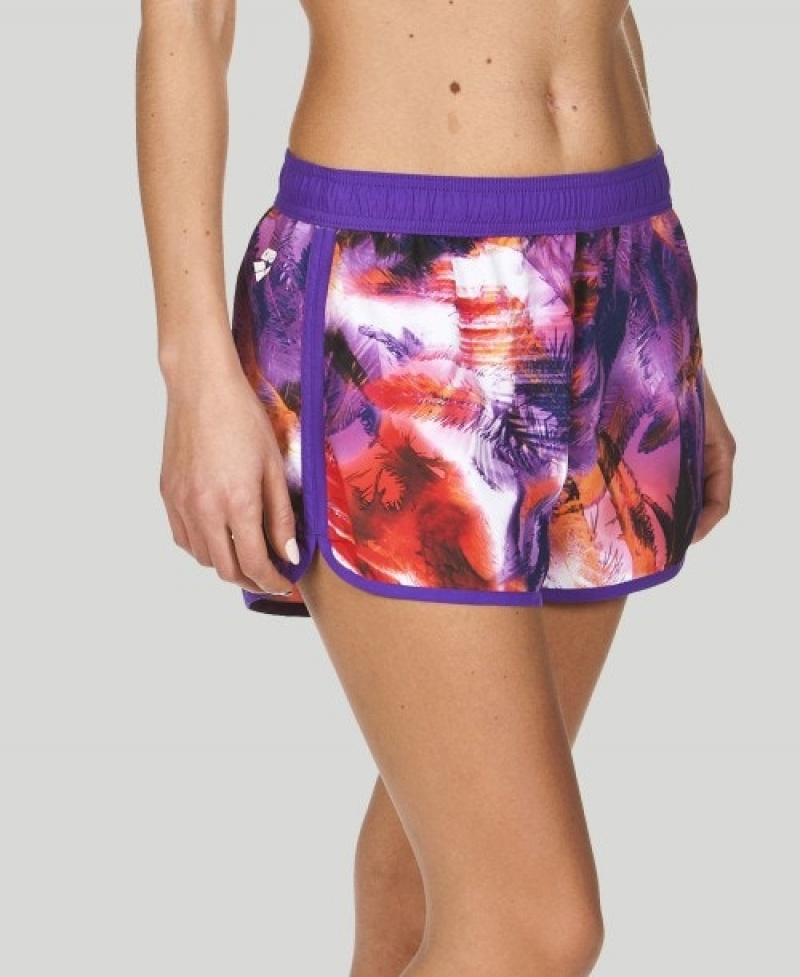 Purple Arena Palms Sport Women's Shorts | 24851619