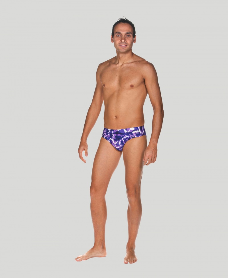 Purple Arena Shattered Glass Men's Briefs | 3100036