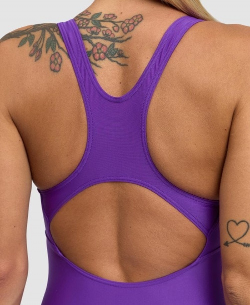 Purple Arena Solid Control Pro Back Women's Swimsuits | 27313710