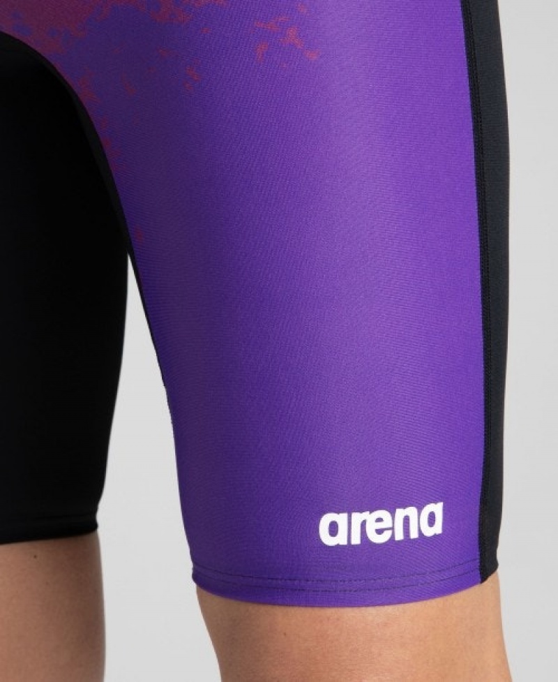 Purple Arena Spraypaint Jammer Men's Swim Shorts | 81202259