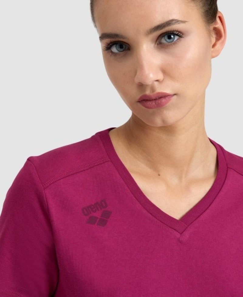 Purple Arena Team Panel Women's T Shirts | 20939025