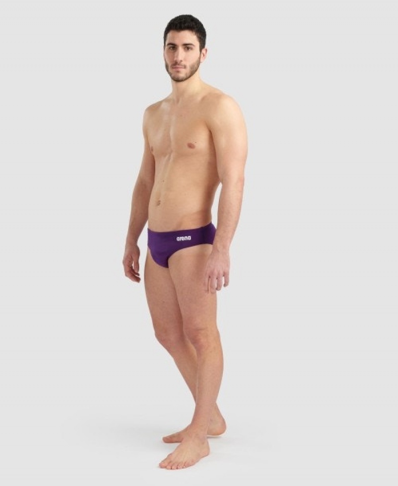 Purple Arena Team Solid Men's Briefs | 7205564