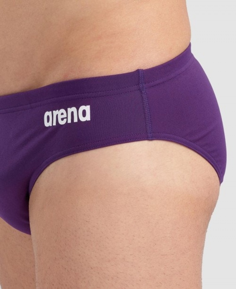 Purple Arena Team Solid Men's Briefs | 7205564