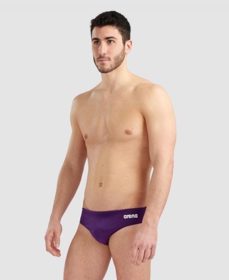 Purple Arena Team Solid Men's Briefs | 7205564