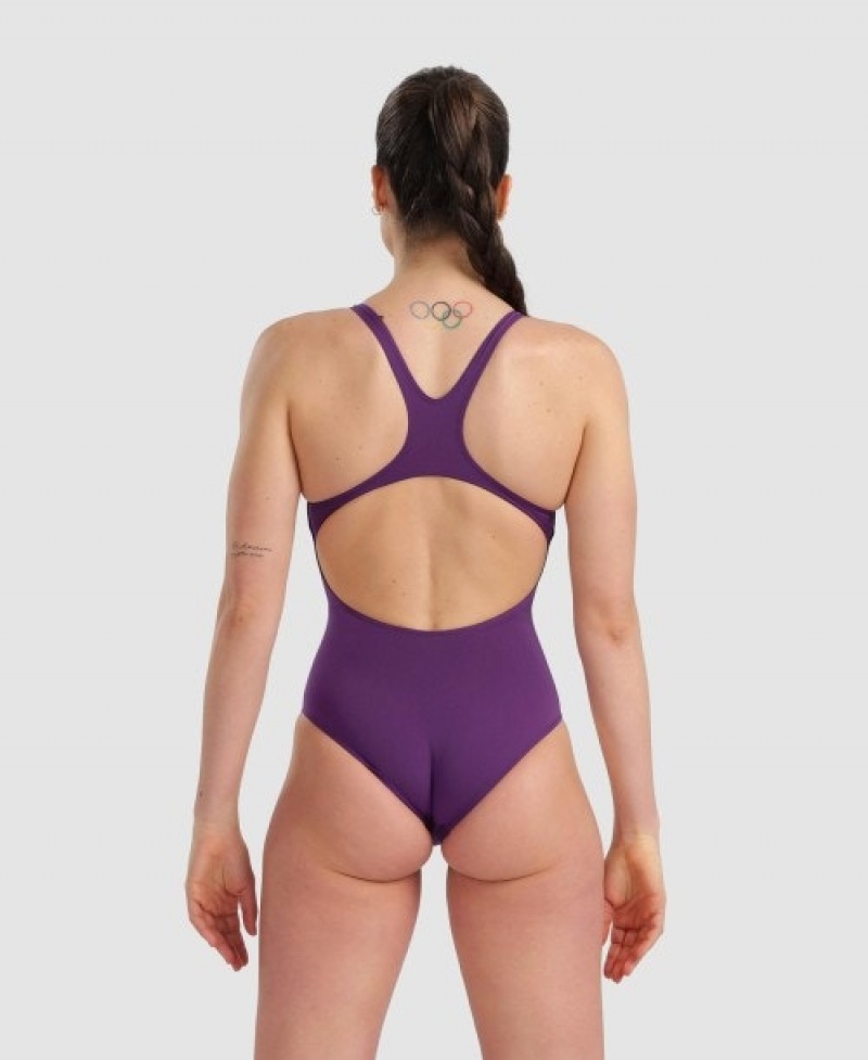 Purple Arena Team Swim Pro Solid Women's Swimsuits | 72868276