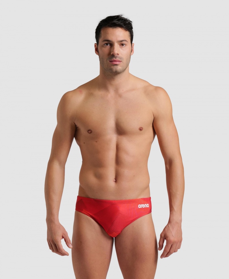 Red Arena Halftone Men's Briefs | 70863583