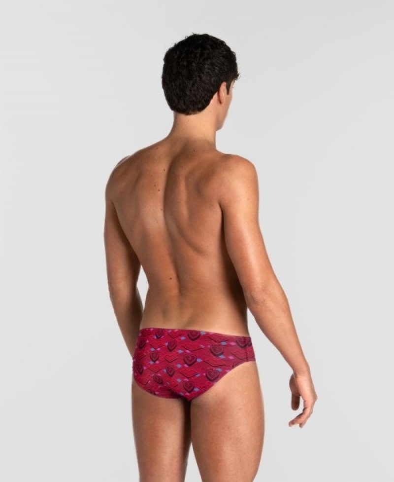 Red Arena Hearts Print Of The Month Men's Briefs | 3800208