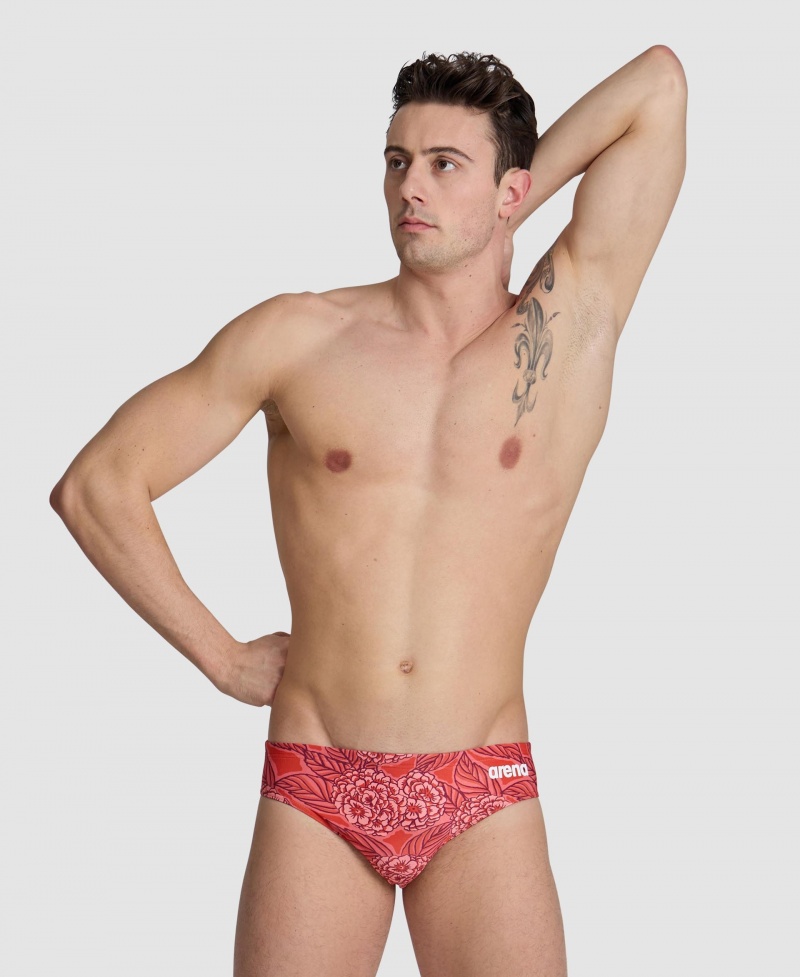 Red Arena Hydrange Bouquet Men\'s Briefs | 70989960