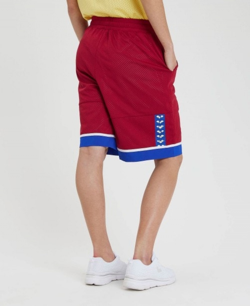 Red Arena Icons Reversible Women's Shorts | 5167490