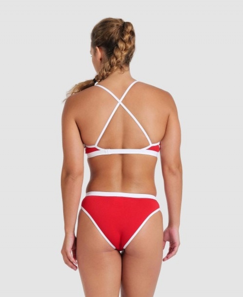 Red Arena Icons Solid Cross Back Women's Bikinis | 56604267