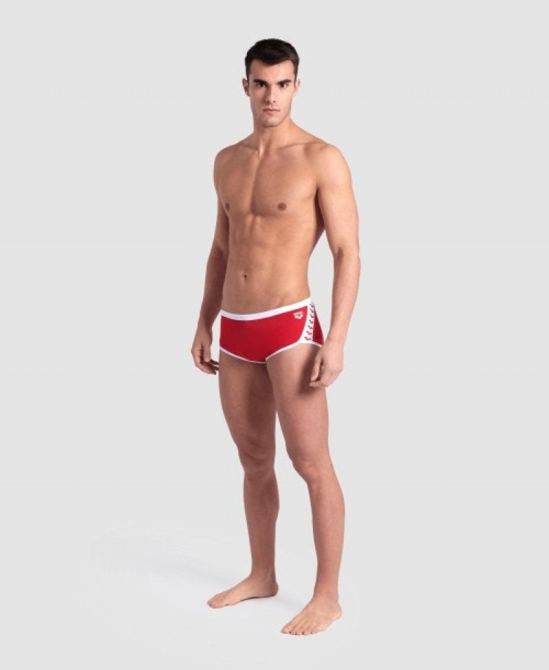 Red Arena Icons Solid Low Waist Men's Swim Trunks | 87882377