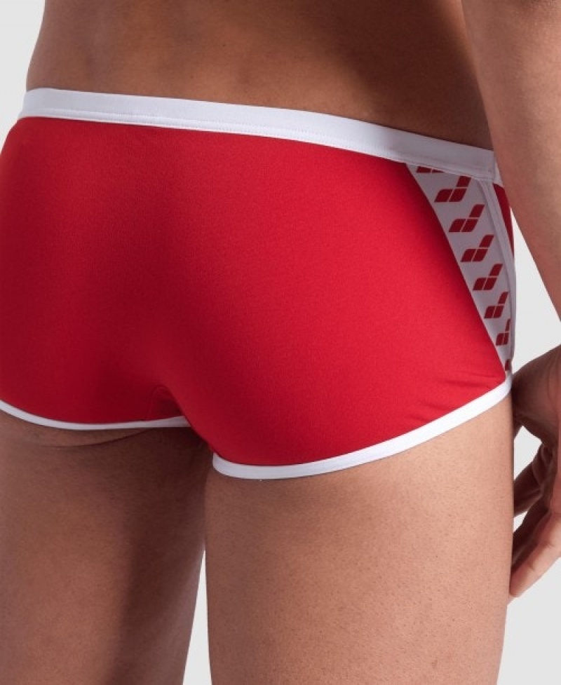 Red Arena Icons Solid Low Waist Men's Swim Trunks | 87882377