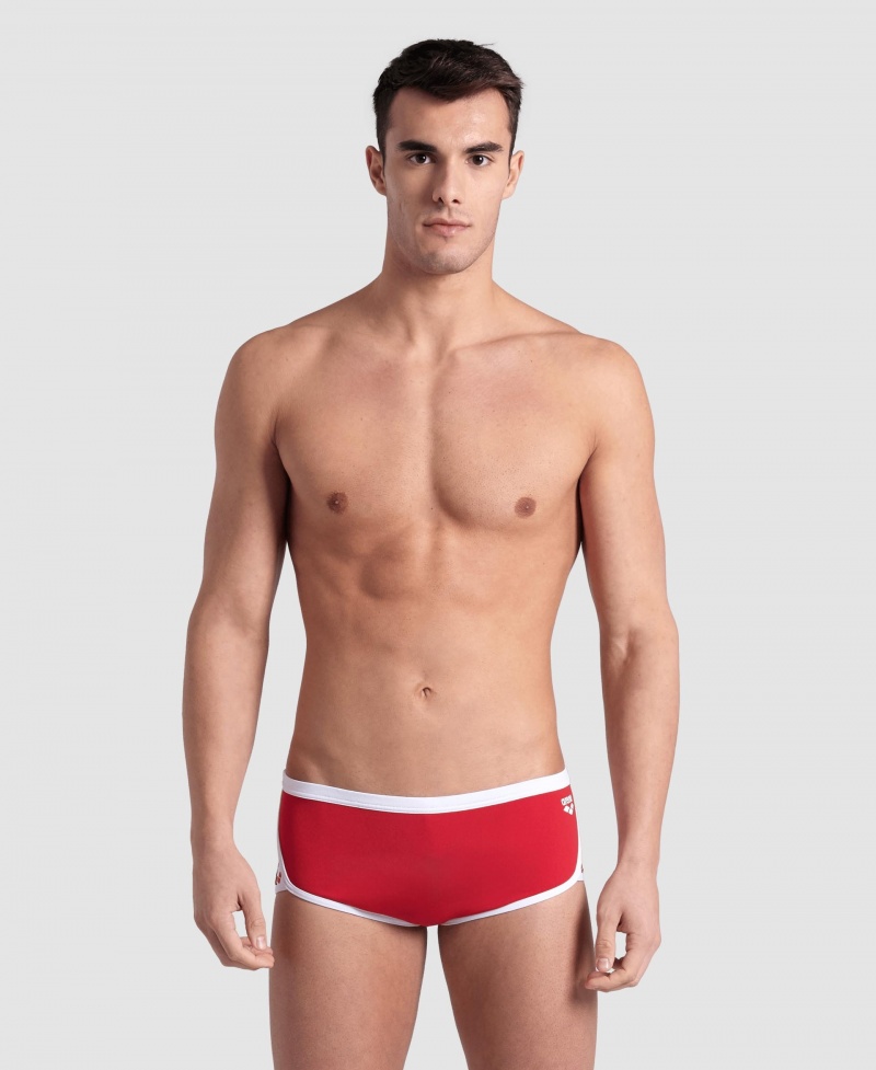 Red Arena Icons Solid Low Waist Men\'s Swim Trunks | 87882377