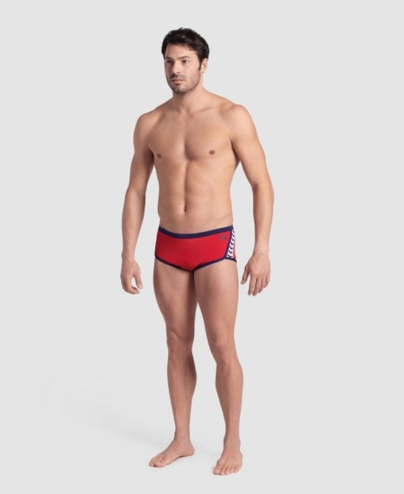 Red Arena Icons Solid Low Waist Men's Swim Trunks | 74234653