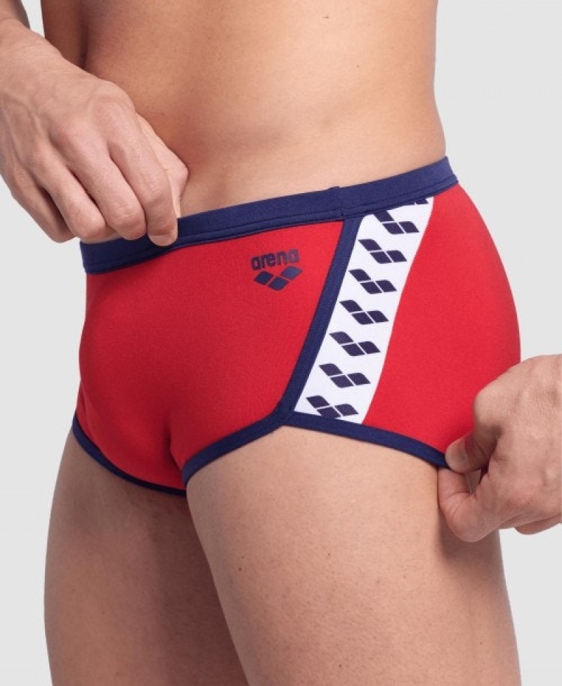 Red Arena Icons Solid Low Waist Men's Swim Trunks | 74234653