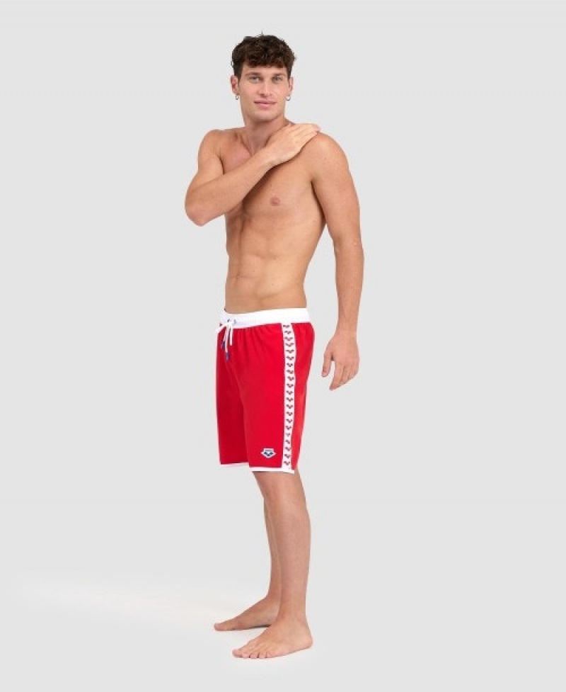 Red Arena Icons Team Stripe Men's Shorts | 85929938