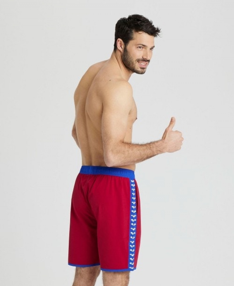 Red Arena Icons Team Stripe Men's Shorts | 21175003