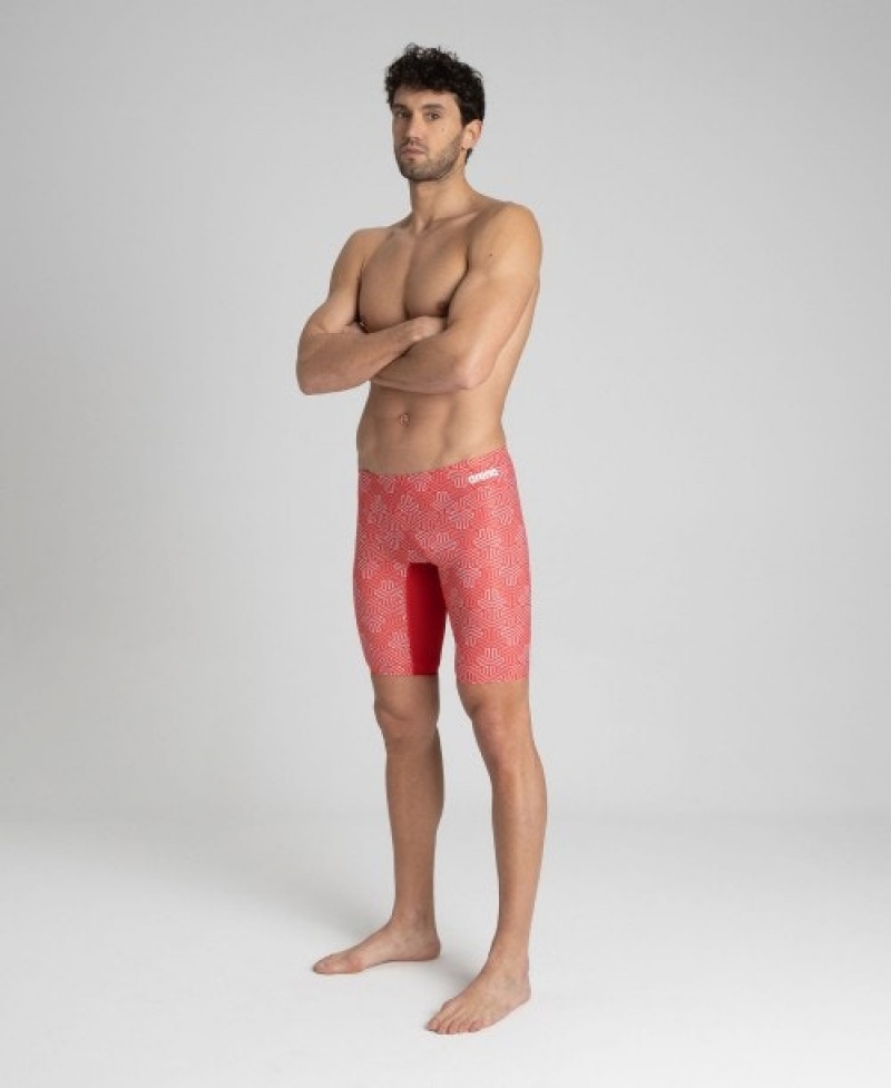 Red Arena Kikko Jammer Men's Swim Shorts | 12849650