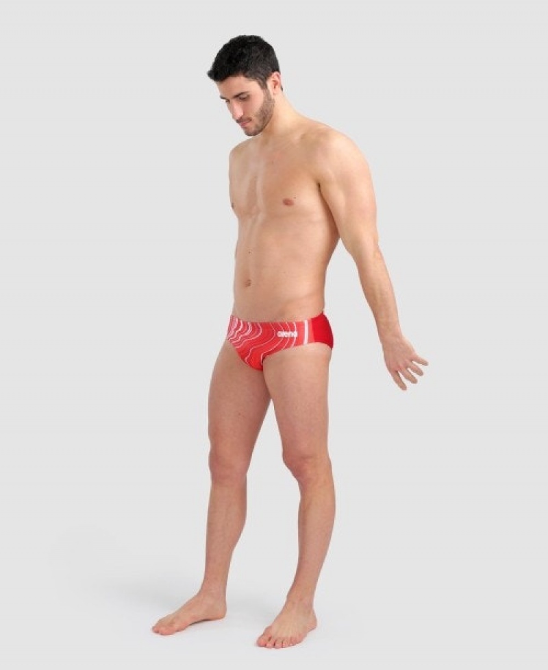 Red Arena Marbled Men's Briefs | 71368219