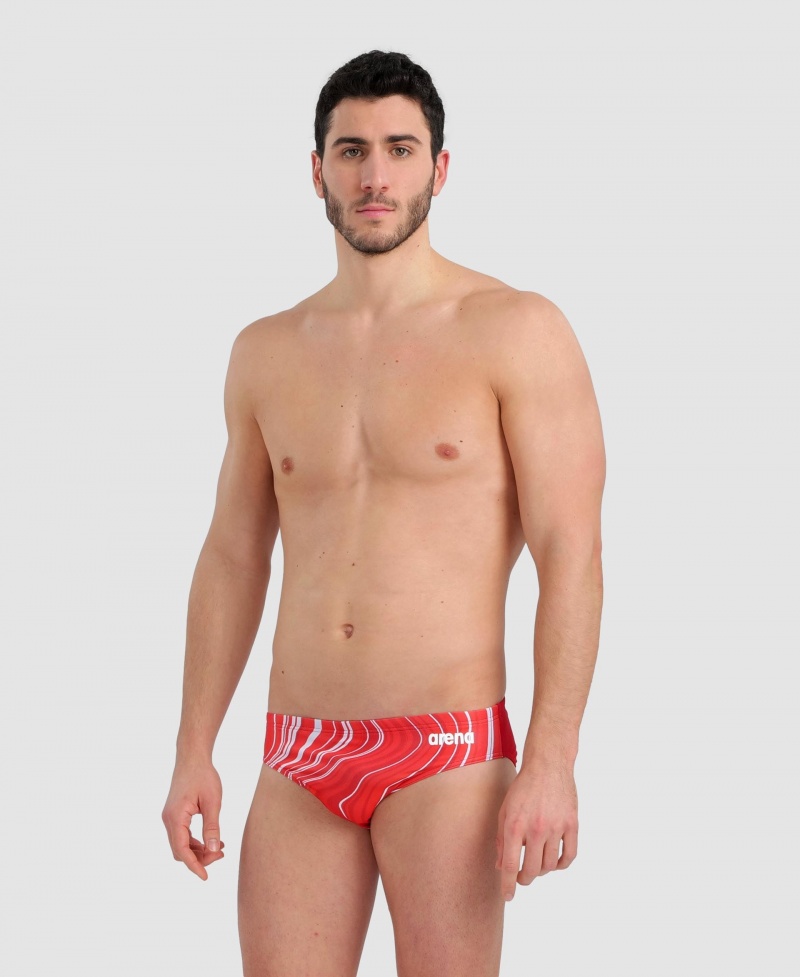 Red Arena Marbled Men\'s Briefs | 71368219