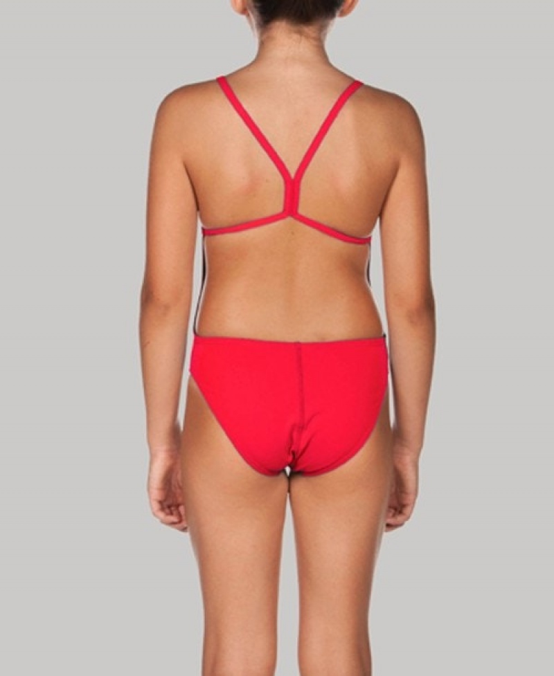 Red Arena Mast Youth Light Tech Back Girls' Swimsuits | 21482036