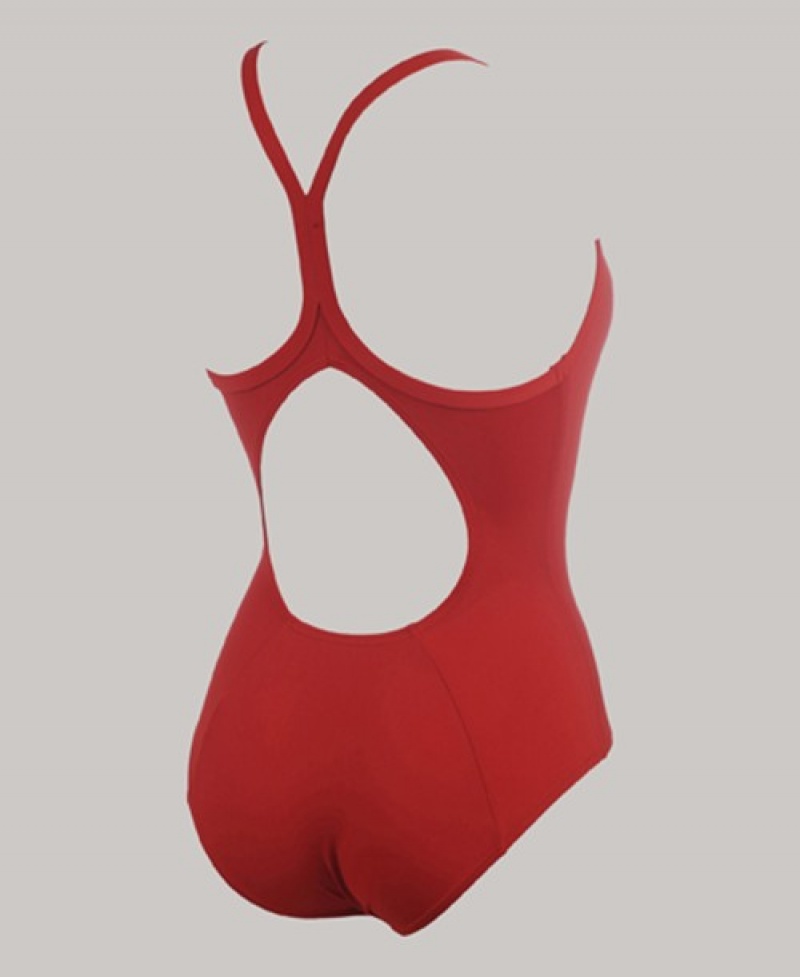 Red Arena Master Light Drop Back Women's Swimsuits | 74249917