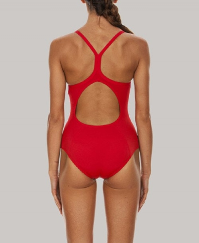 Red Arena Master Light Drop Back Women's Swimsuits | 74249917