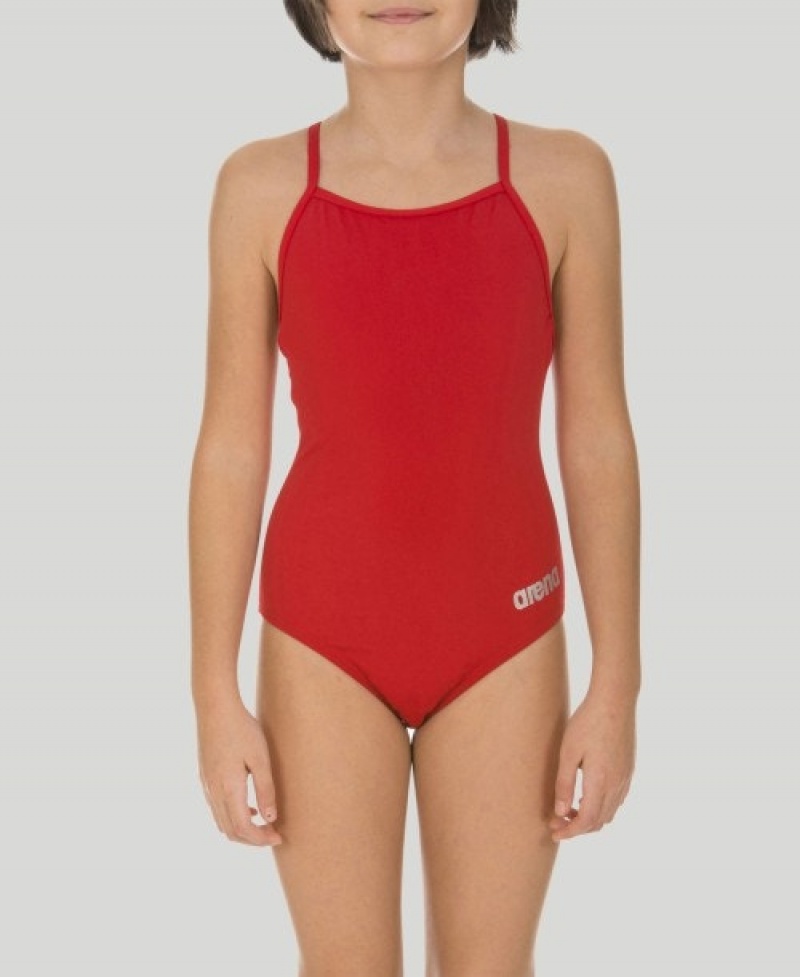 Red Arena Master Youth Light Drop Back Girls' Swimsuits | 16537172