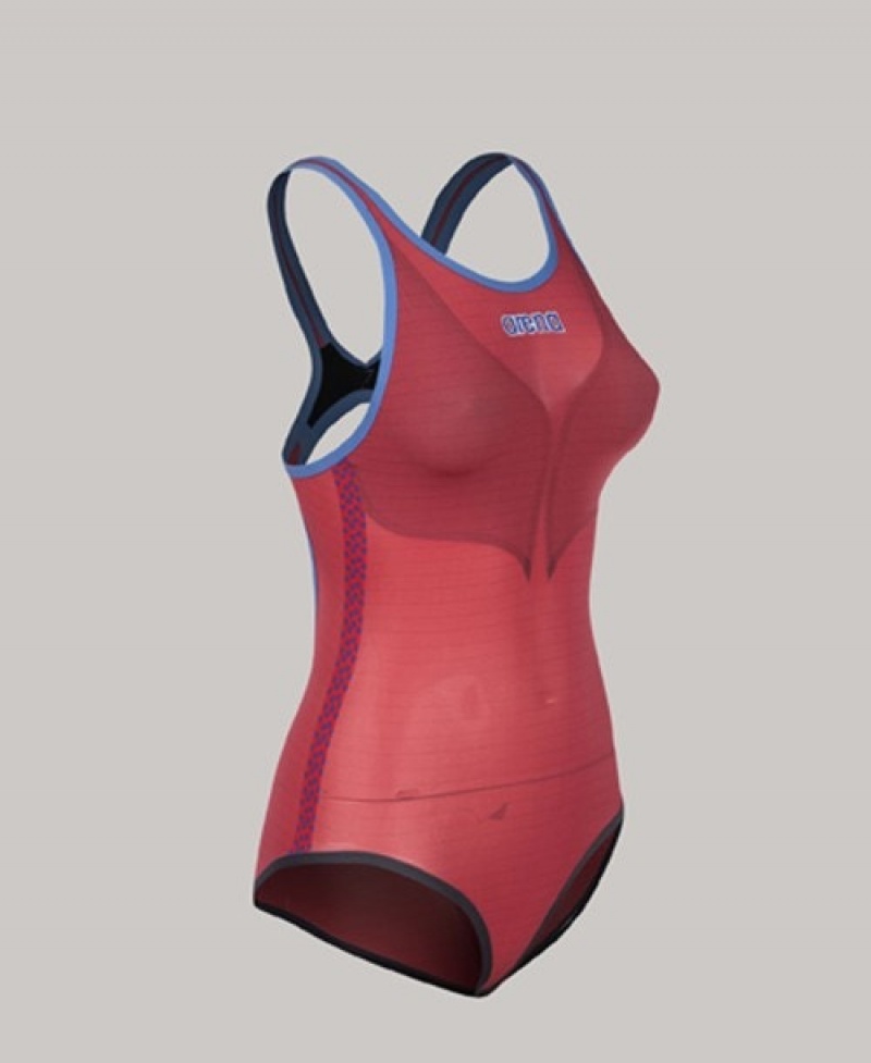 Red Arena Powerskin Carbon Duo Top Women's Racing Suit | 16372647