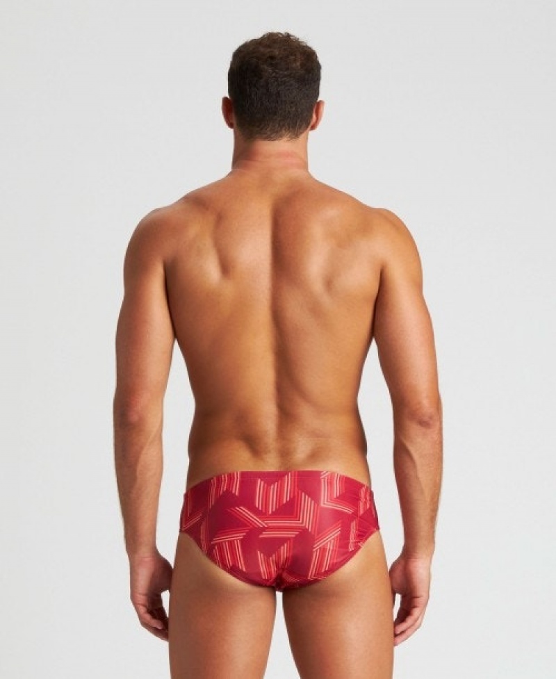 Red Arena Puzzled Men's Briefs | 84600521