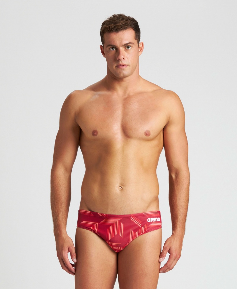 Red Arena Puzzled Men\'s Briefs | 84600521