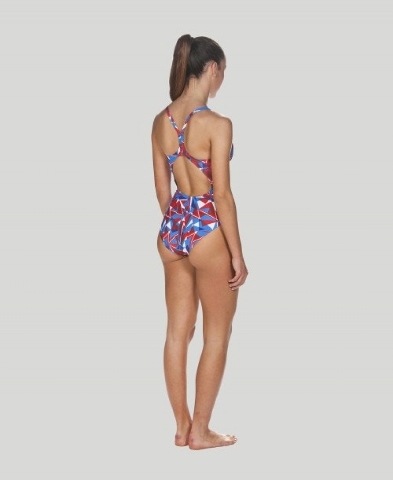 Red Arena Shattered Glass Light Drop Back Women's Swimsuits | 688893