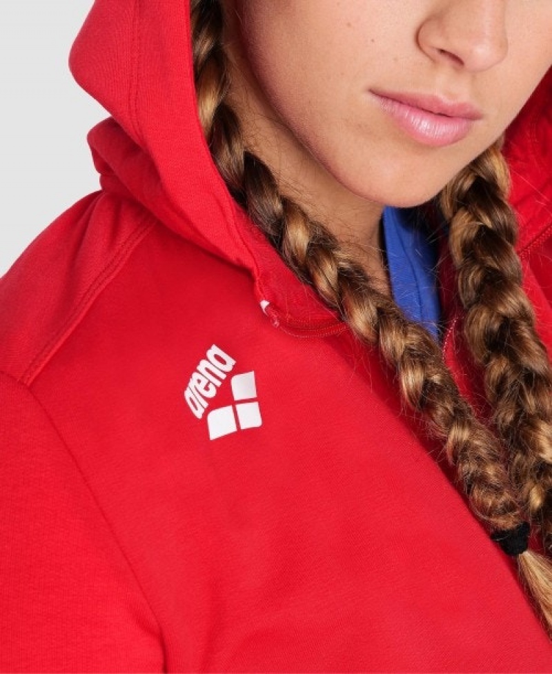 Red Arena Team Hooded Panel Women's Jackets | 18691769