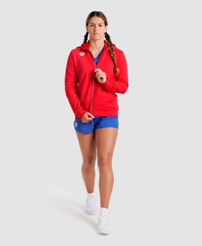 Red Arena Team Hooded Panel Women's Jackets | 18691769